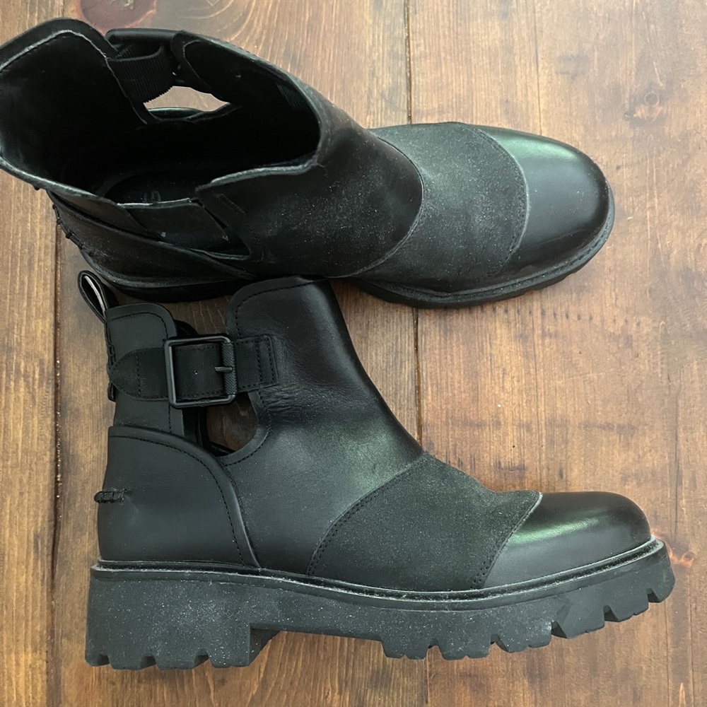 UGG Black Leather Boots size 10